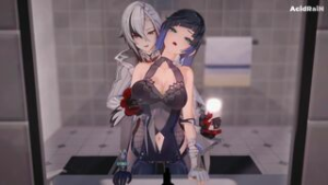 061 Yelan x Arlecchino FUTA?Genshin Impact? [sound] - ﻿3D animation on Crohasit